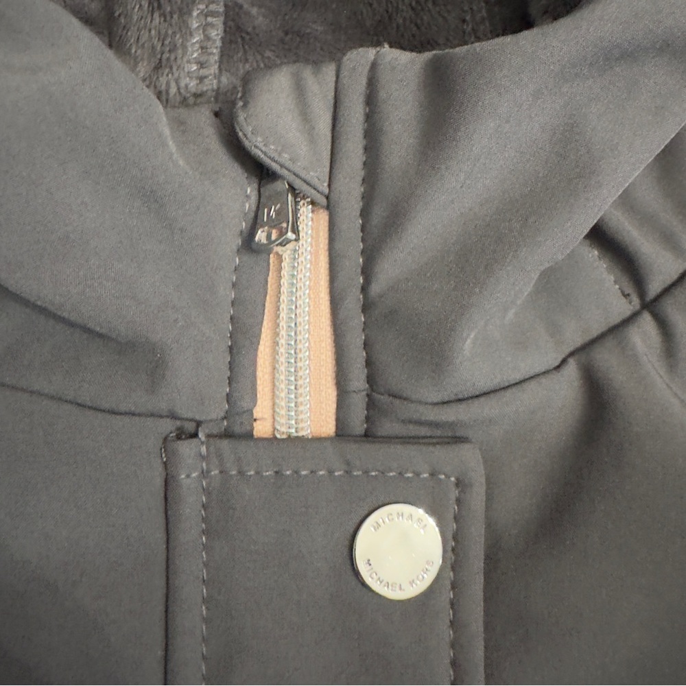 Michael Kors Girls Hooded Soft Shell Jacket – Gray Youth Jacket - Picture 10 of 12